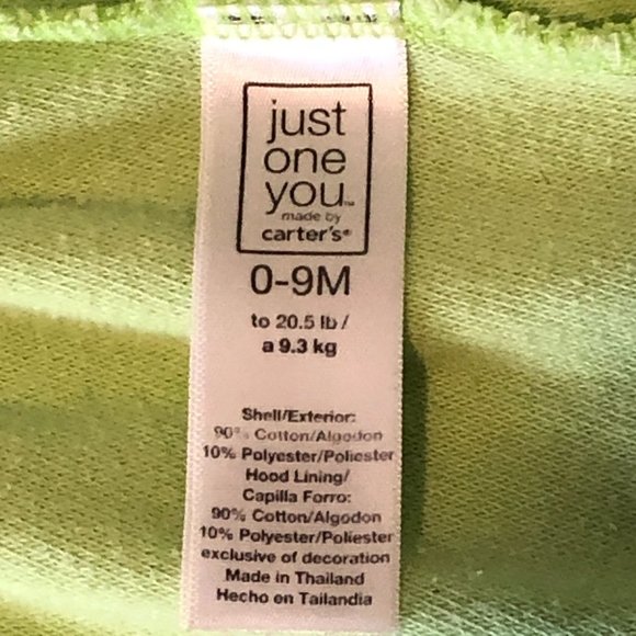 Just One You by Carter Green Terry Cloth BathRobe Tie Belt Size 0-9M - Picture 5 of 10